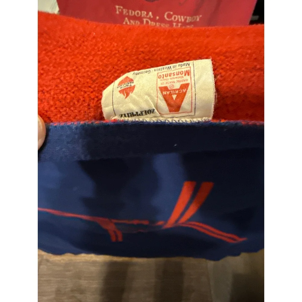 Vintage TWA First Class Blanket Throw Travel Red Blue Acrilan Western Germany‎